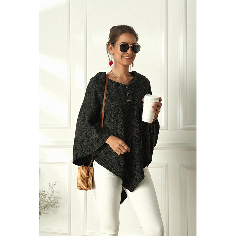 Large size cape shawl cloak irregular loose sweater coat women knitwear