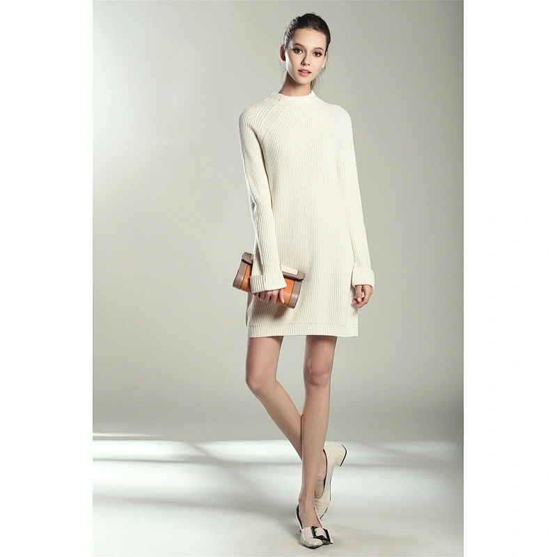 New knitted casual dress reglan sleeve women mid-length fashion sweaters