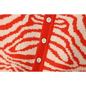 Fashion Animal Print Loose  kimono cardigan women sexy v neck cardigan sweater for women