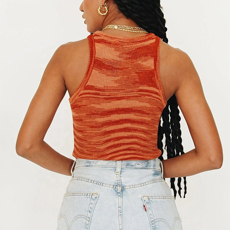 2021 New arrival  Sexy Cooling Knit Summer clothing Ladies crop top Bodycon knitwear sweater vest