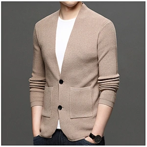 Knitted cardigan spring and autumn casual outfit men's sweater jacket