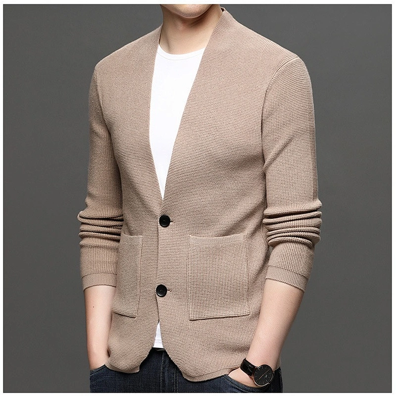 Knitted cardigan spring and autumn casual outfit men's sweater jacket