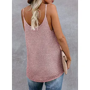 Fashion small vest color women clothes round neck knitted beach shirt