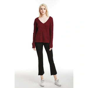 Sexy V-neck pullover knitwear new long-sleeved casual clothes women fashion sweater