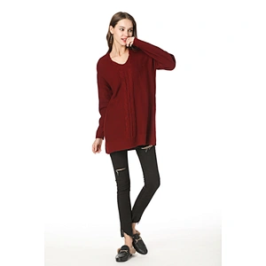 V-neck mid-length knitwear over size clothing women pullover sweater