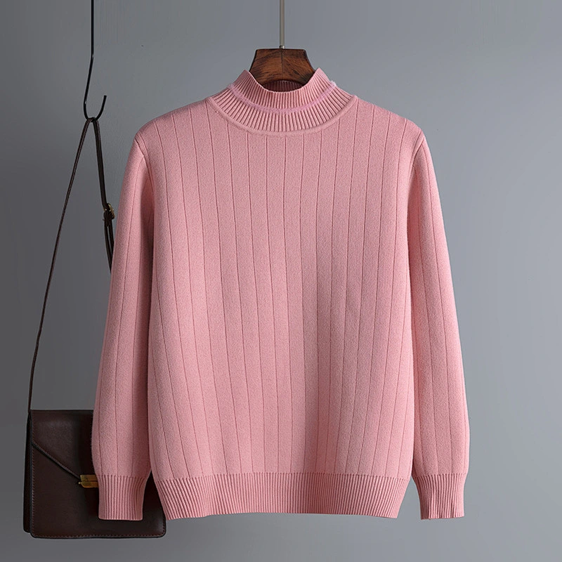 women's pullover thickened solid color women jumper sweater thick elegant pullover sweater for women