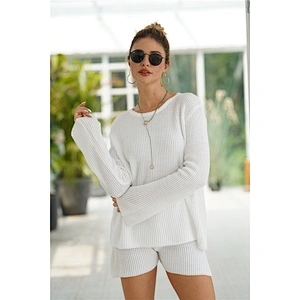 Women sweaters two pieces set women clothing long sweater stripe pajamas for women