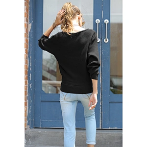 Loose long sleeve pullover top solid color fashion sweater autumn casual knitwear