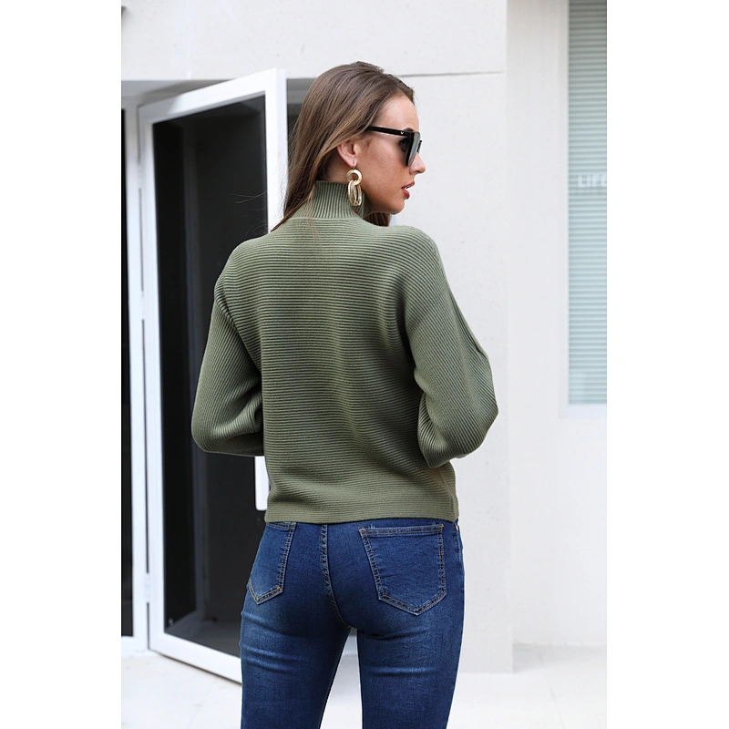 Women winter custom crop oversized turtle neck sweater women knitted tops plus size sweaters