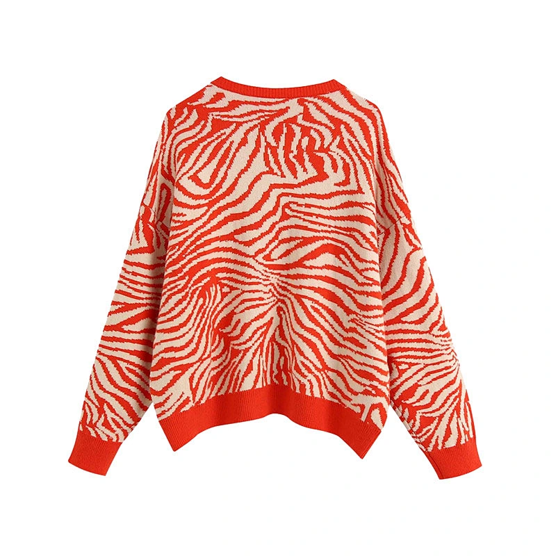 Fashion Animal Print Loose  kimono cardigan women sexy v neck cardigan sweater for women