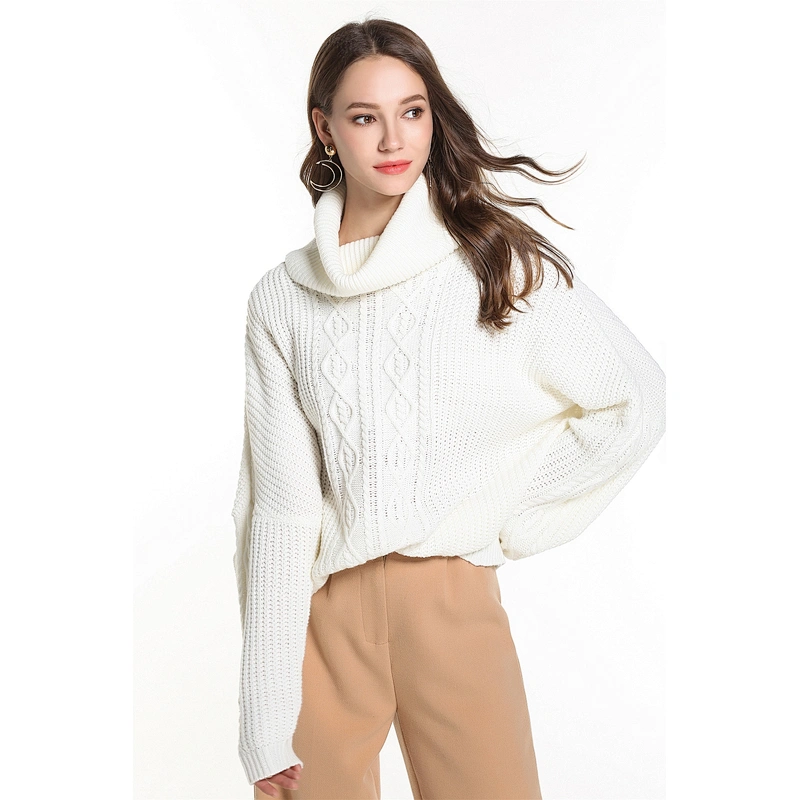 Women's loose turtleneck sweater fashion clothes pullover plus size casual knitwear