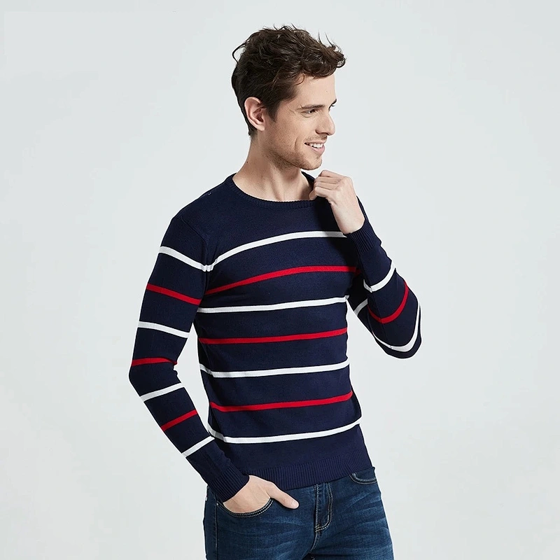 O Neck Men Pullover sweater knitwear Autumn Winter Cashmere Wool Sweater man Casual Striped Men basic sweater