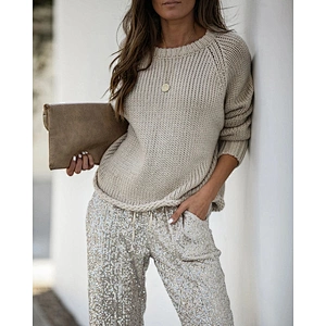 Round neck clothes new fashionable women plus size casual bottoming knitted long sleeve top oversized sweater 2021 sale