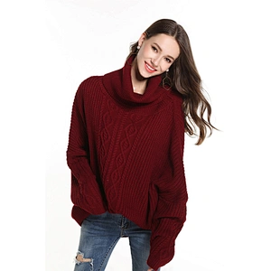 Women's loose turtleneck sweater fashion clothes pullover plus size casual knitwear
