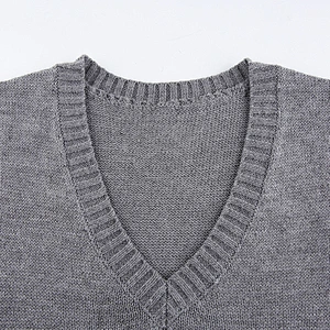 Women's classic print fringe winter sweater V-neck loose woolen ladies vest sweaters