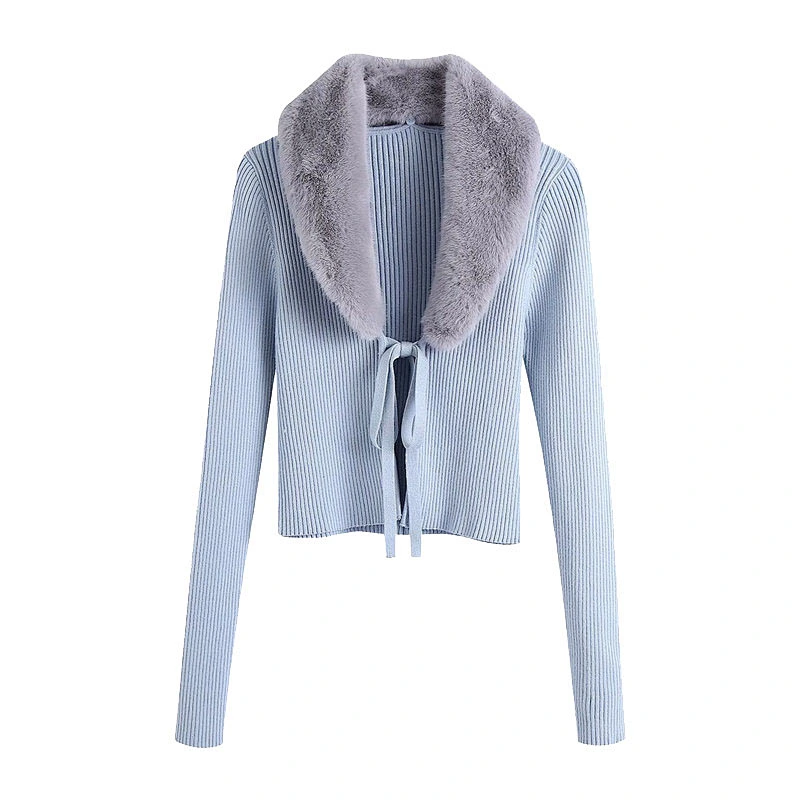Short Knitted Sweaters Women's Thin Cardigan Fashion Sleeve Crop Tops Blouse  Ropa Mujer