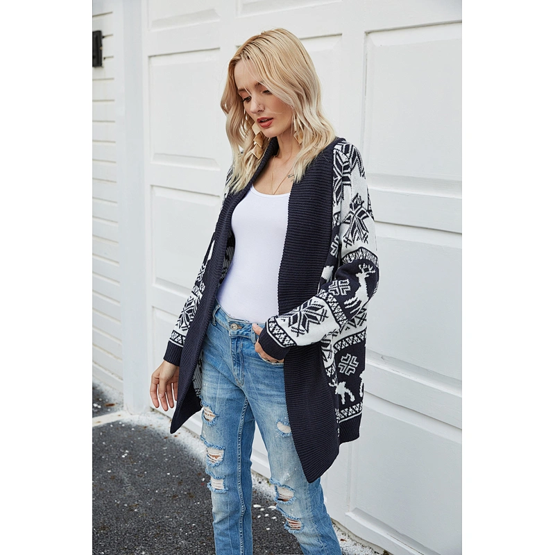 Autumn jacket women Christmas clothes deer pattern knitted cardigan sweaters
