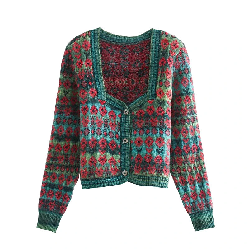 Women crop Sweater Cardigans Fashion Long Sleeve Loose Coat Casual custom ladies knit Sweater