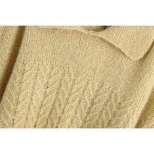 Winter vintage sweater women style Loose Asymmetric Cropped turtleneck oversized sweater