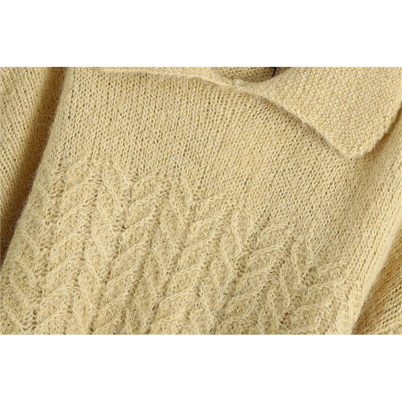 Winter vintage sweater women style Loose Asymmetric Cropped turtleneck oversized sweater