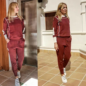 Long two piece sweater sets women clothing knit casual women two piece sweater set