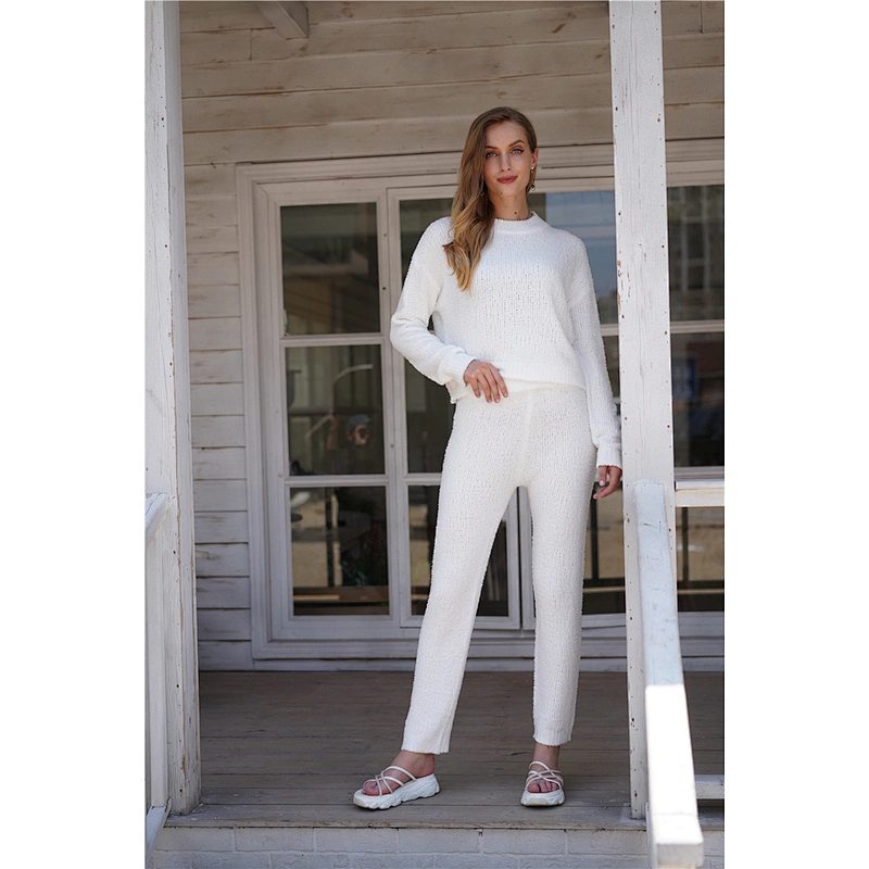 Women clothing two pieces set women long sweaters casual wear pajamas conjunto de mujer