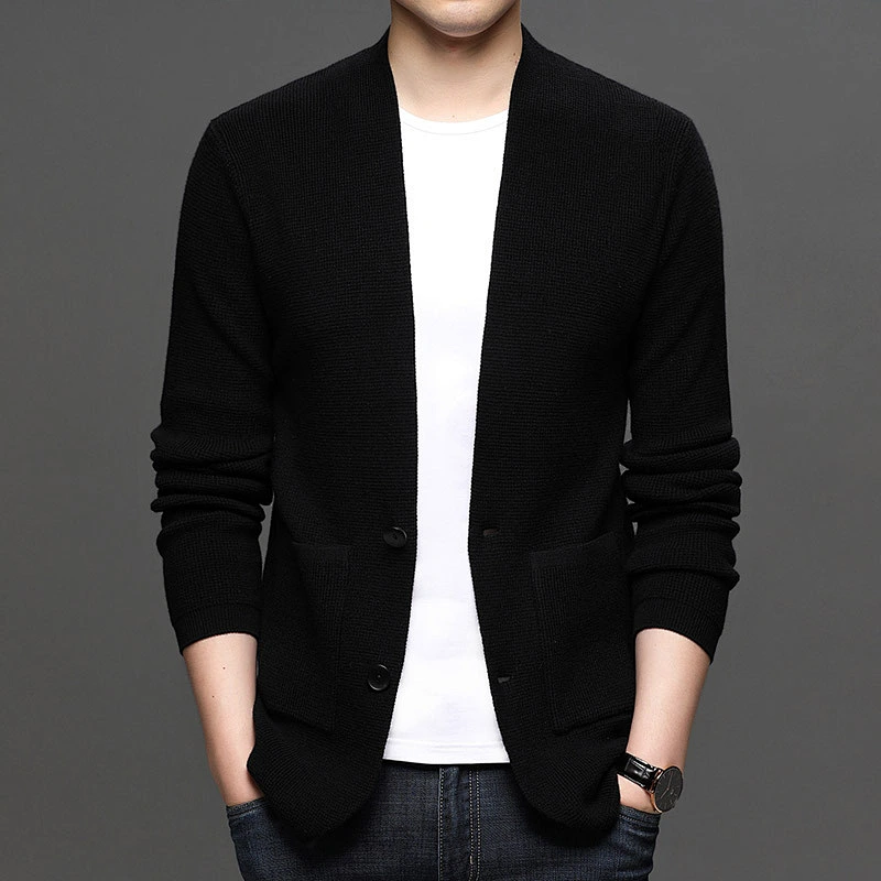 Knitted cardigan spring and autumn casual outfit men's sweater jacket