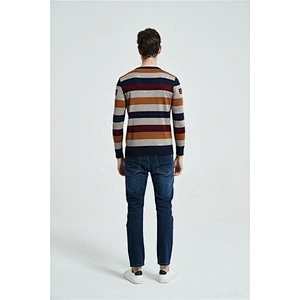 Men Fashion Striped Sweater O Neck mens Pullover Knitted Shirt Autumn Winter Cotton Jumper knitted sweater for men