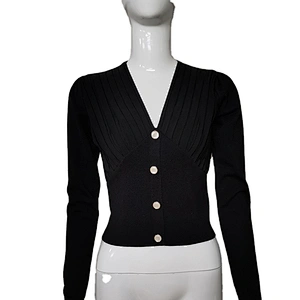Women Knit Top Womens Buttons Casual Clothing Long Sleeve Sleeved