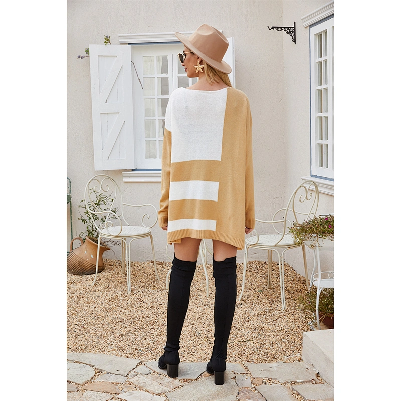 Mid-length crochet cardigan sweater long-sleeved knitwear coat loose sweater