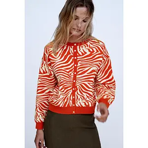 Fashion Animal Print Loose  kimono cardigan women sexy v neck cardigan sweater for women