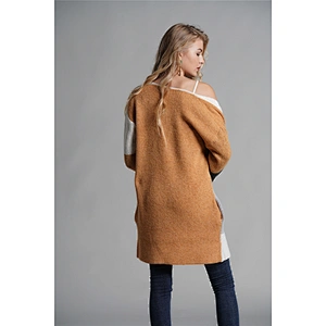 Fall clothing for women casual long cardigan sweater color blocking sweater coat womens jackets