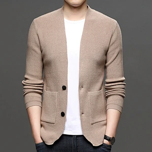 Knitted cardigan spring and autumn casual outfit men's sweater jacket