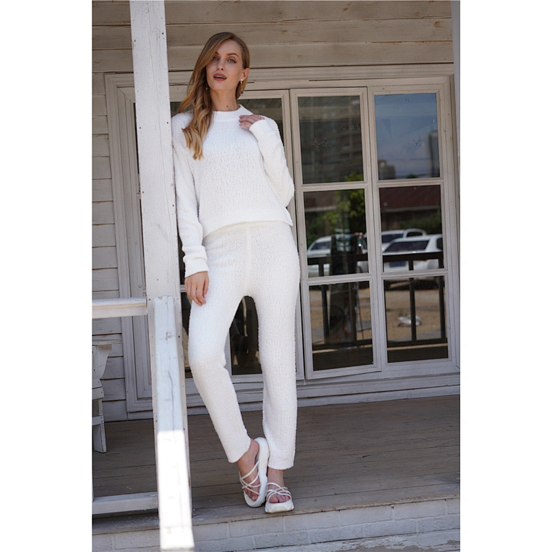 Women clothing two pieces set women long sweaters casual wear pajamas conjunto de mujer