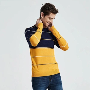 Men Casual O Neck Sweater Pullover Autumn Winter Knitwear mens jumper Striped Cotton Men Jersey Hombre basic Sweaters