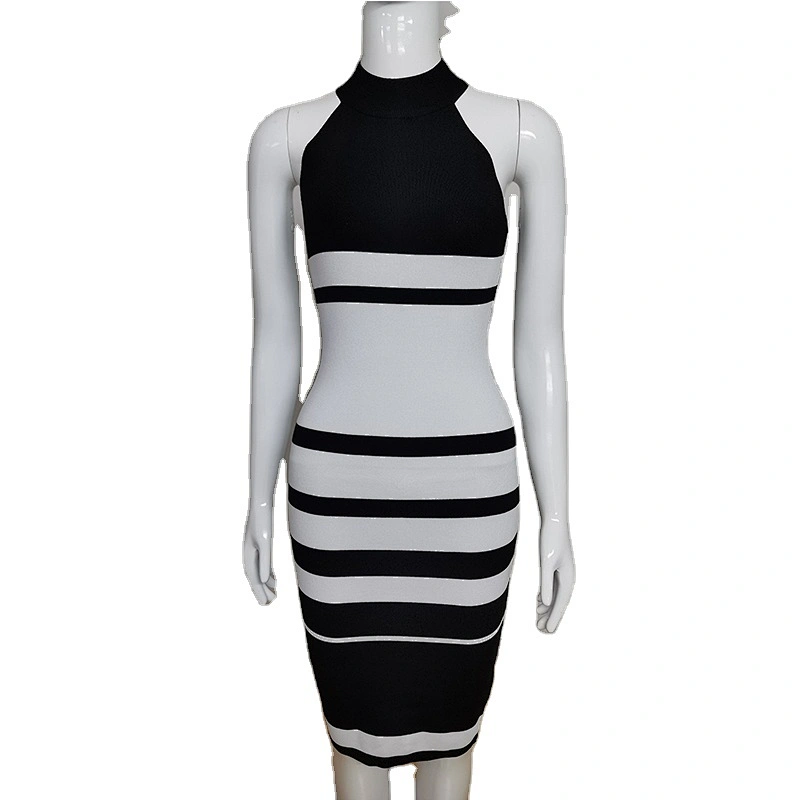 Autumn And Winter New Popular Long Sleeve Knit Casual Plaid Dress