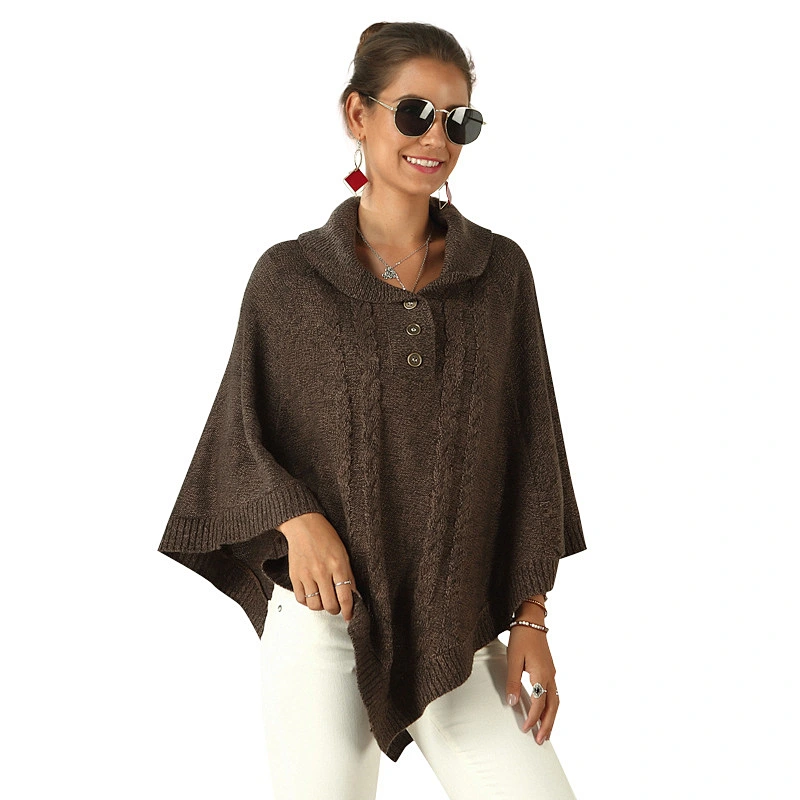 Large size cape shawl cloak irregular loose sweater coat women knitwear
