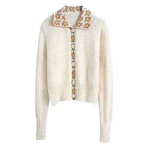 cardigan spring cute sweaters for women Patchwork Cropped printed workout sweaters