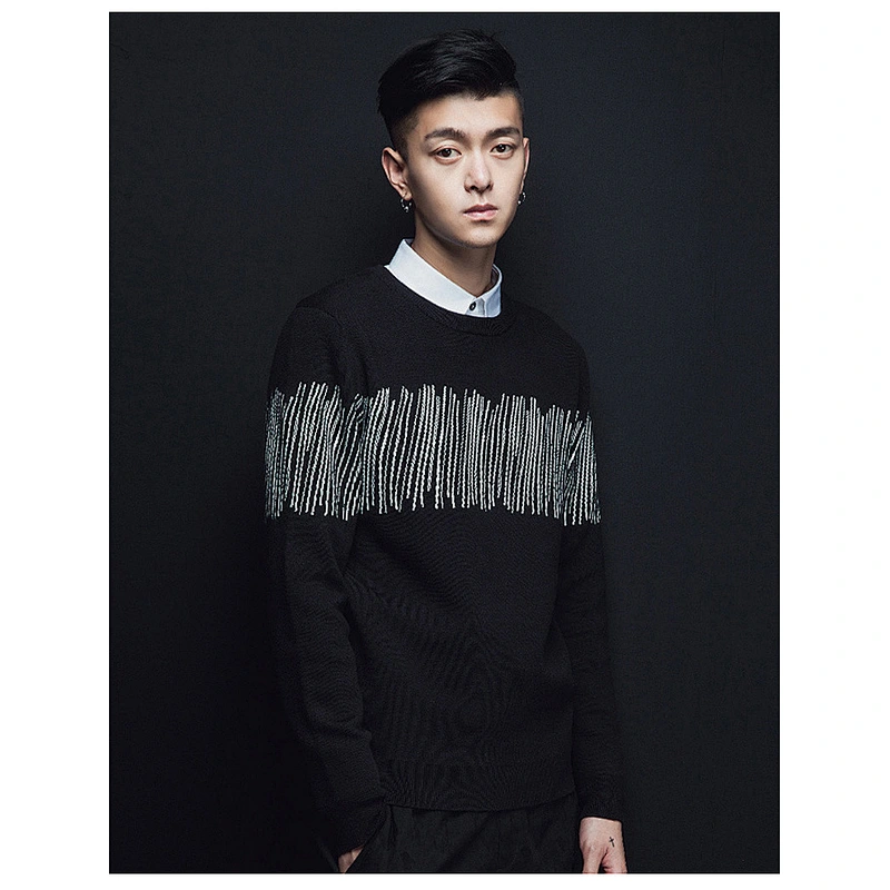 fashion clothes mens black plain sweater warm top designer long sleeve pullover men sweaters
