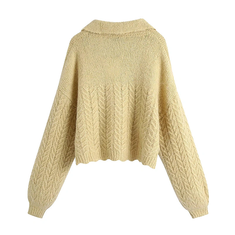 Winter vintage sweater women style Loose Asymmetric Cropped turtleneck oversized sweater