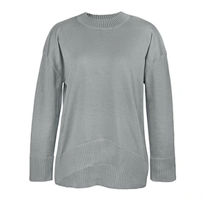 Women's casual solid color pullover sweater women fall rib knit long sleeve crew neck classic sweaters