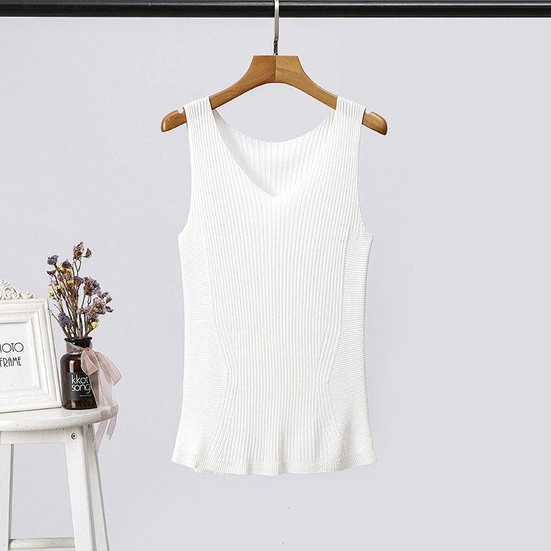Amazon top seller plus size shirts leisure vest summer fashion knitted women blouse