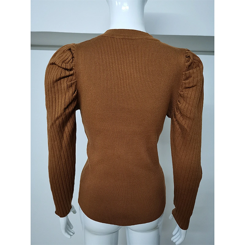 Spring Autumn Women Girls O-Neck Solid Color Long Sleeve T-Shirt Casual Knit Tops
