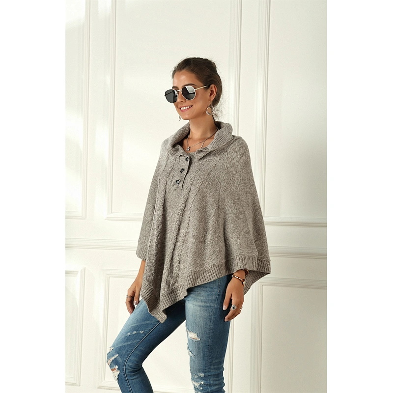 Large size cape shawl cloak irregular loose sweater coat women knitwear