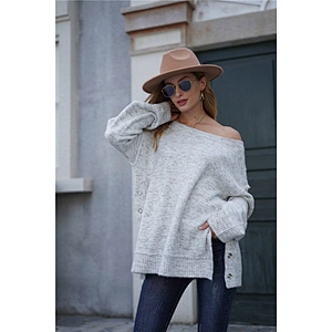 online shopping women casual elegant sweaters long sleeve pure color knit sweater latest plus size appaerl stock ropa de mujer