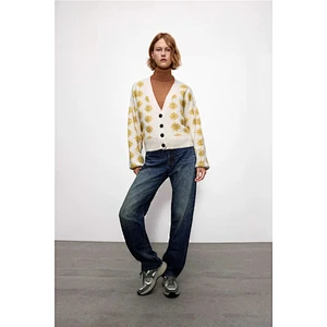 cashmere fashion  cardigan sweater women custom winter Oversized Jacquard women's sweater