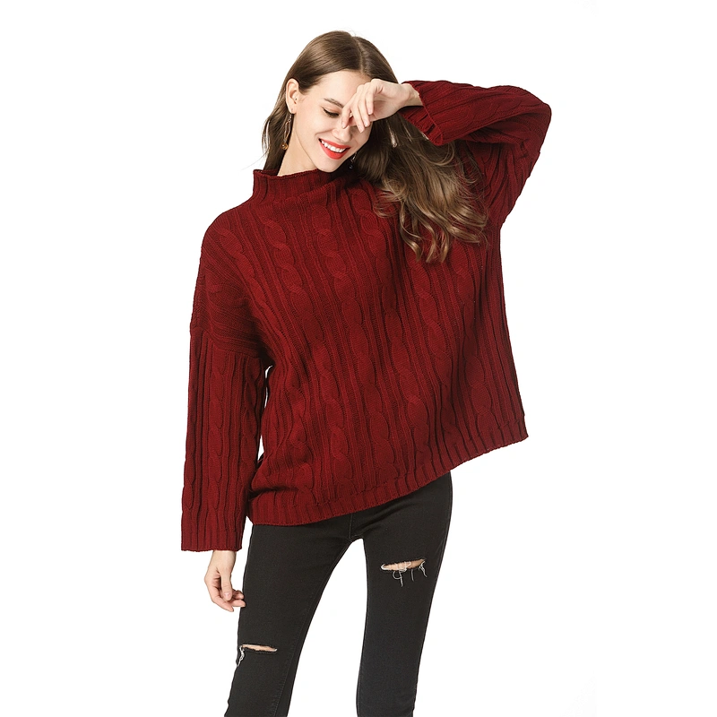 Women pullover knitwear fashion winter apparel clothing ladies casual sweater