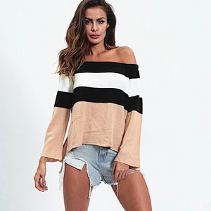 Women clothing casual sweater stripe pullover sweater women fall top mujer