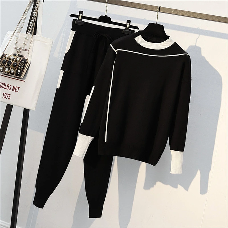 Long two piece sweater sets women clothing knit casual women two piece sweater set