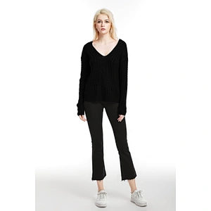 Sexy V-neck pullover knitwear new long-sleeved casual clothes women fashion sweater